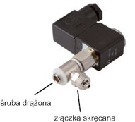 Elektrozawór ze śrubą drążoną 2/2 (NC) G 1/8-6 x 4, zasilanie od gw. zew., 24 V DC